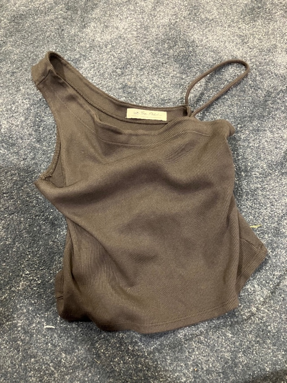 Free People Asymmetrical Rib-Knit Top (Medium)